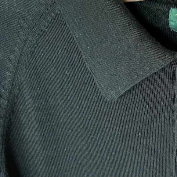 ELEGANT 100% (TRUE) BLACK SILK POLO BY TOM JAMES-EUC/XL - Picture 7 of 9